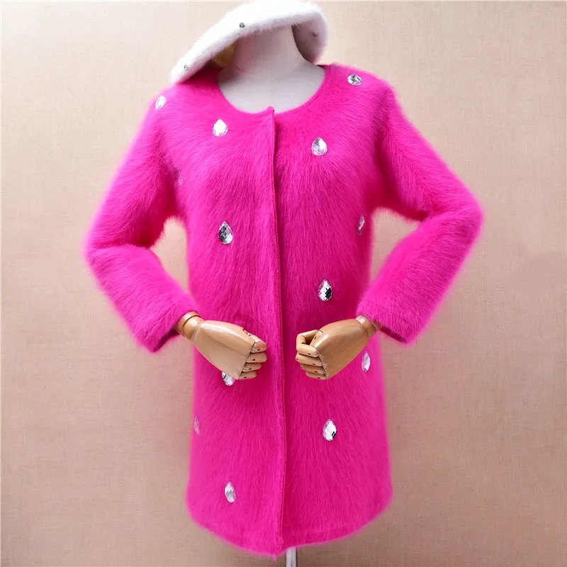 Ladies Women Autumn Winter Fashion Beading Pull Rose Hairy Mink Cashmere Knitted Long Sleeves Slim Cardigans Sweater Jacket Coat
Ladies Women Autumn Winter Fashion Beading Pull Rose Hairy Mink Cashmere Knitted Long Sleeves Slim Cardigans Sweater Jacket Coat