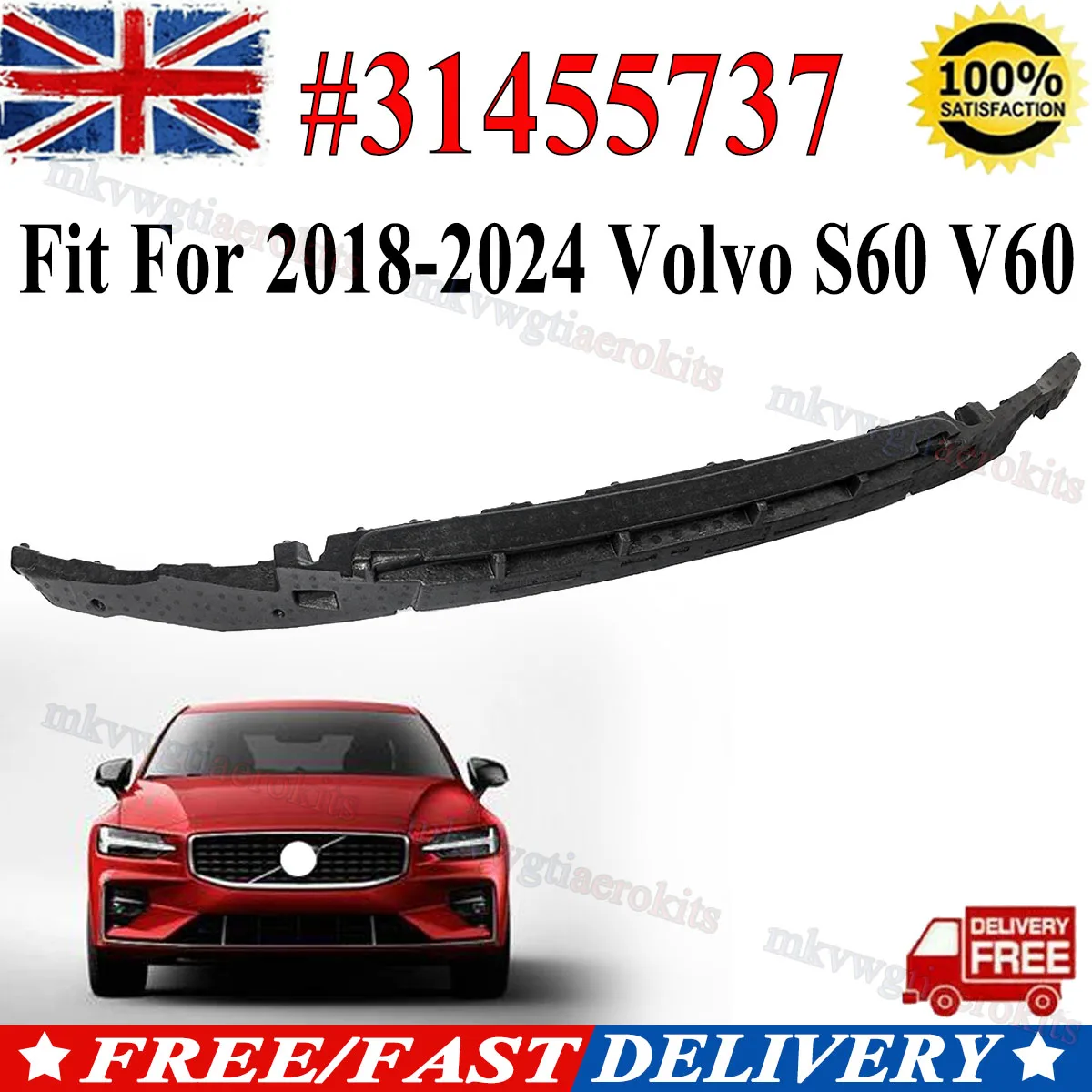 Пенопластовый передний бампер для Volvo S60 V60 MK3 T5 T6 T8 Sedan/Wagon, 4-дверный черный ударный амортизатор 2018 2019 2020 2021-2024 31455737
Пенопластовый передний бампер для Volvo S60 V60 MK3 T5 T6 T8 Sedan/Wagon, 4-дверный черный ударный амортизатор 2018 2019 2020 2021-2024 31455737