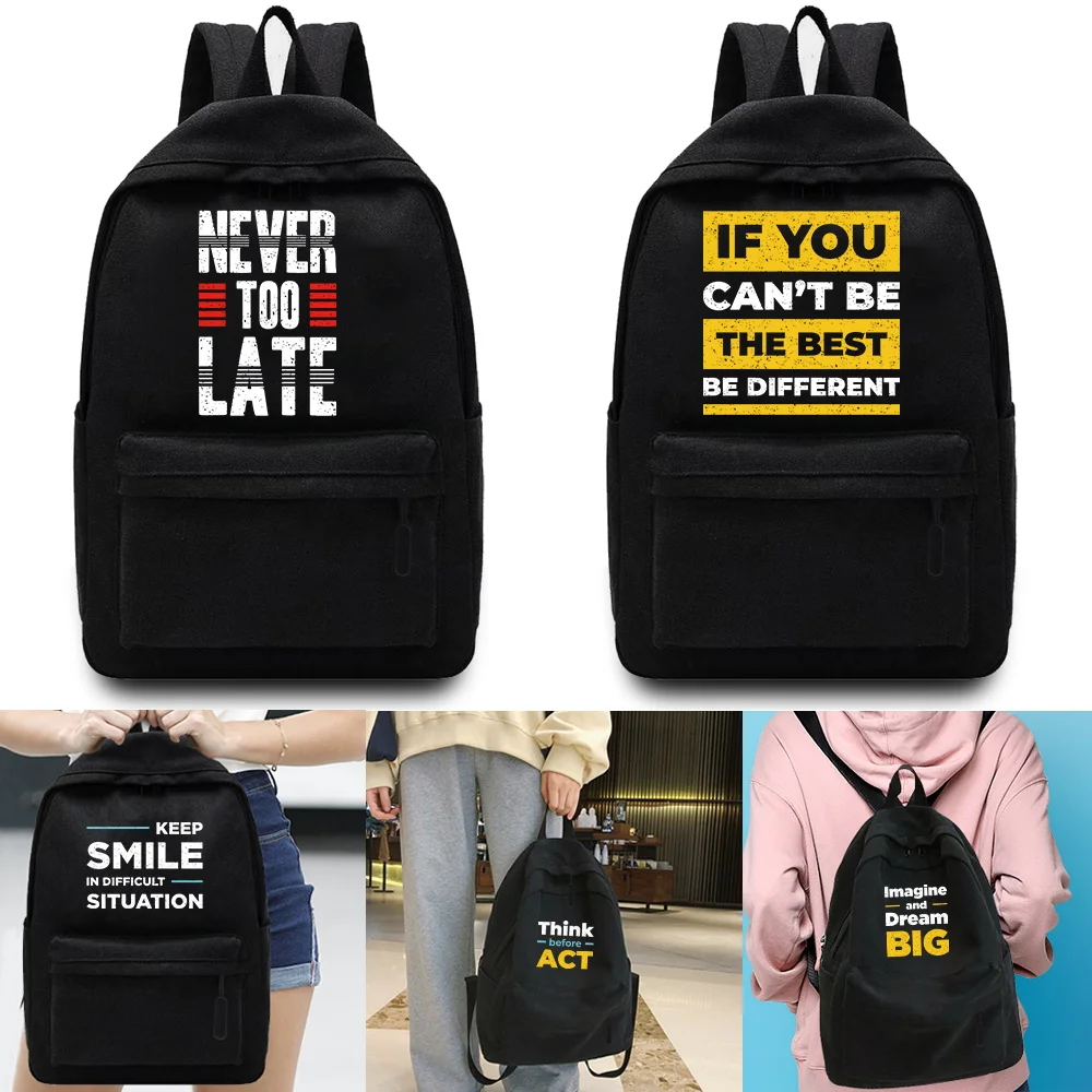 Canvas Shoulder Backpack Phrase Print Youth Sport Casual Male Travel Camping Portable Fashion Backpacks Women Outdoor Hiking Bag
Canvas Shoulder Backpack Phrase Print Youth Sport Casual Male Travel Camping Portable Fashion Backpacks Women Outdoor Hiking Bag