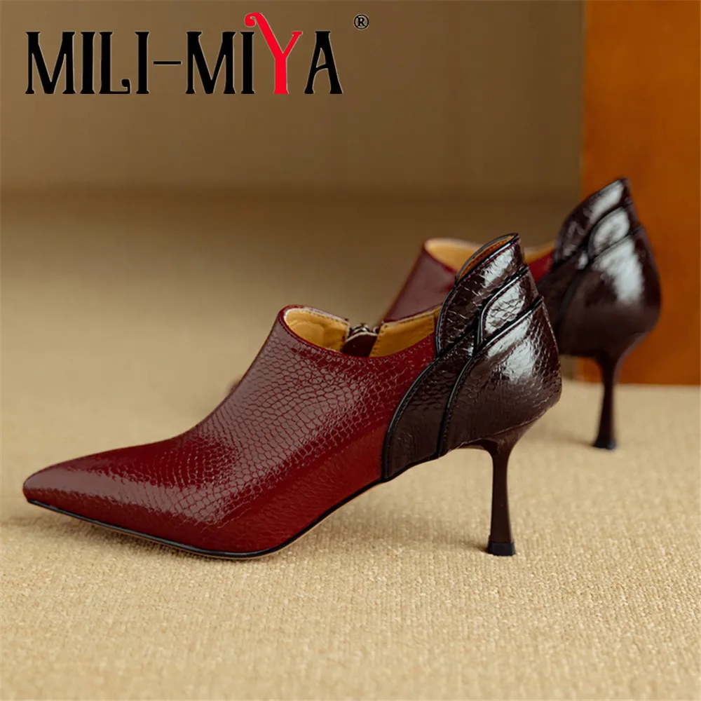 MILI-MIYA New Arrival Women's Snake-Print Calfskin Pointed-Toe High-Heel Shoes Seductive Stiletto Fashion Pumps Handmade
MILI-MIYA New Arrival Women's Snake-Print Calfskin Pointed-Toe High-Heel Shoes Seductive Stiletto Fashion Pumps Handmade