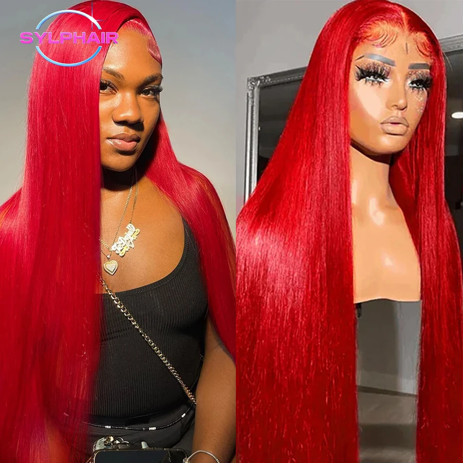13x4 Hot Red Straight HD Lace Front Wig Pre-Plucked Transparent Lace Frontal Human Hair Red Burgundy Colored Wig
13x4 Hot Red Straight HD Lace Front Wig Pre-Plucked Transparent Lace Frontal Human Hair Red Burgundy Colored Wig