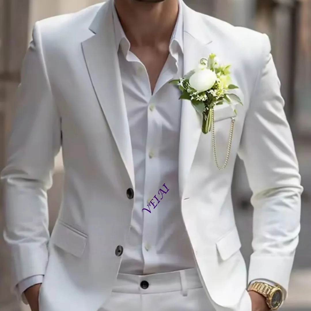 CustomizedFashion Men White Solid Business Suit Set 2 Piece Modern Slim Fit For Streetwear Wedding Party Office Formal Premium S
CustomizedFashion Men White Solid Business Suit Set 2 Piece Modern Slim Fit For Streetwear Wedding Party Office Formal Premium S