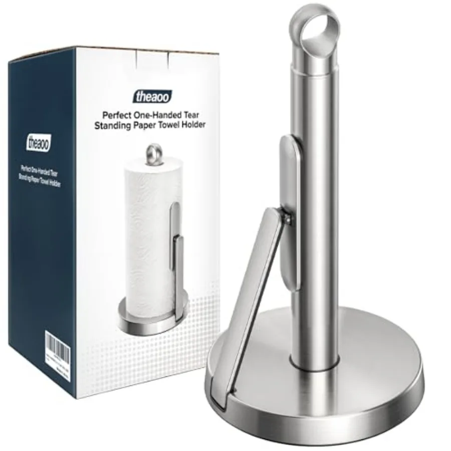 Heavy-Duty Stainless Steel Paper Towel Holder with Tension Arm Easy One-Handed Tear, Modern Standing Countertop Dispenser for K
Heavy-Duty Stainless Steel Paper Towel Holder with Tension Arm Easy One-Handed Tear, Modern Standing Countertop Dispenser for K