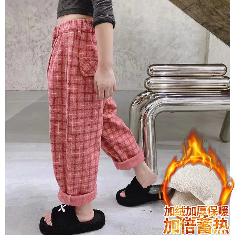 Pink Fleece Padded Pants 2022 New Autumn and Winter Children's Clothing Child Girl Plaid Casual Pants All-Matching Woolen
Pink Fleece Padded Pants 2022 New Autumn and Winter Children's Clothing Child Girl Plaid Casual Pants All-Matching Woolen
