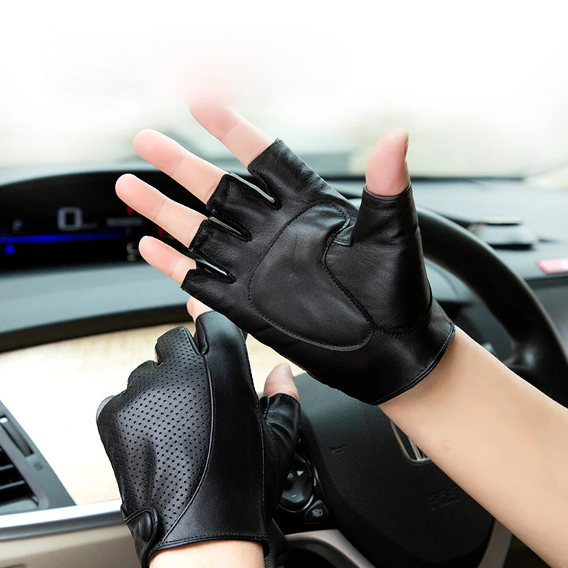 Real Leather Gloves Male Semi-Finger Thin Style Driving Fashion Black Men Half Finger Sheepskin Gloves Touchscreen YSM0012
Real Leather Gloves Male Semi-Finger Thin Style Driving Fashion Black Men Half Finger Sheepskin Gloves Touchscreen YSM0012