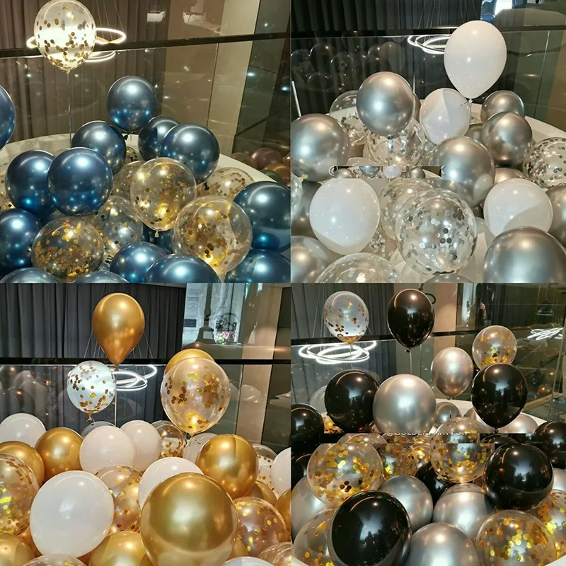 50 Pcs 12 Inch Chrome Metallic Latex Pearl Balloons - Helium/Air Inflatable for Wedding Birthday Party Decoration Supplies
50 Pcs 12 Inch Chrome Metallic Latex Pearl Balloons - Helium/Air Inflatable for Wedding Birthday Party Decoration Supplies