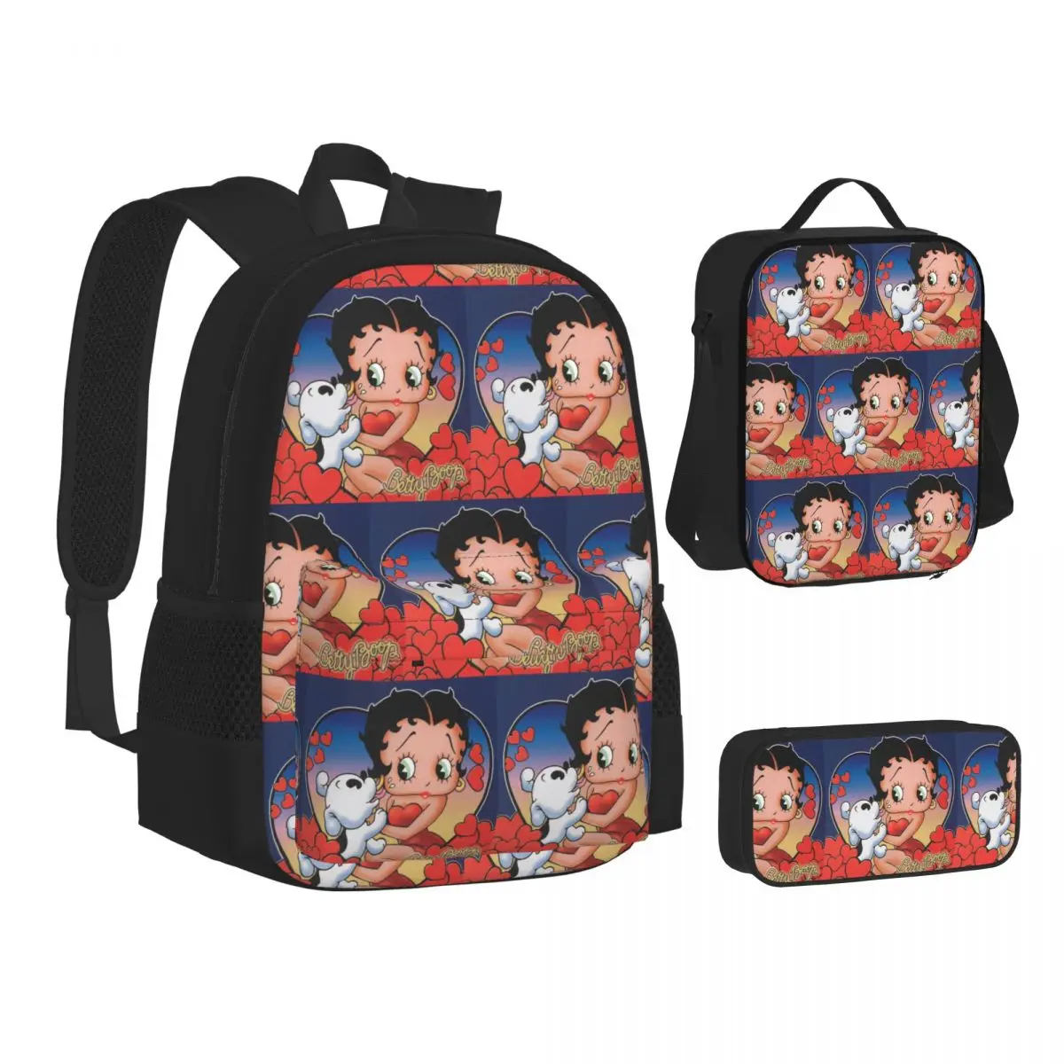 Mrs Boop Thing Crew Bettys And Her Dog Backpacks Students Bookbag School Bags Kids Rucksack Lunch Bag Pen Bag Three-Piece Set
Mrs Boop Thing Crew Bettys And Her Dog Backpacks Students Bookbag School Bags Kids Rucksack Lunch Bag Pen Bag Three-Piece Set