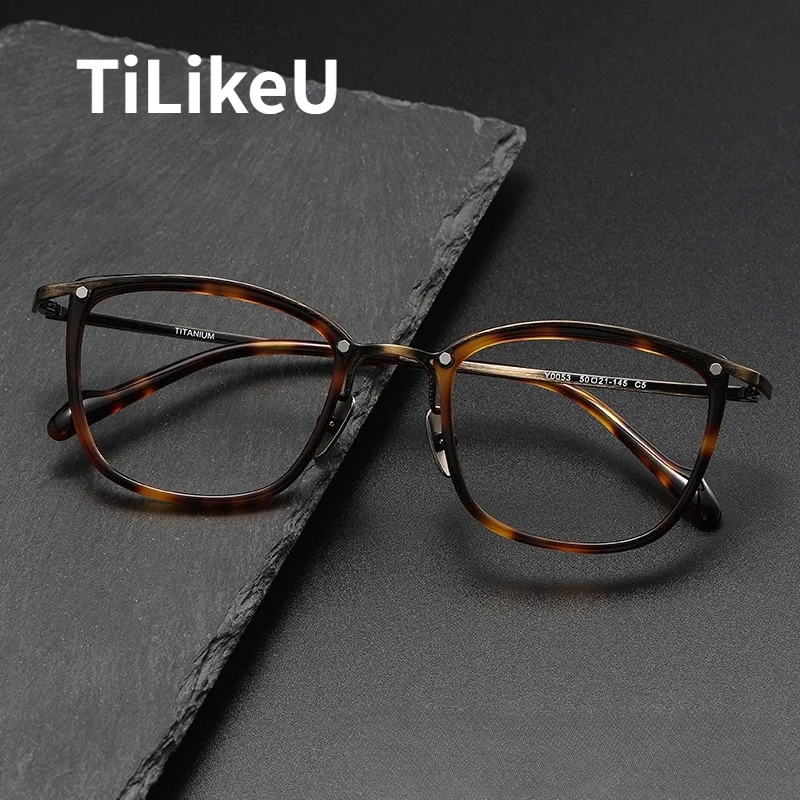 Vintage Square Tortoiseshell Glasses Frame Japanese Handmade Acetate Titanium Eyeglasses Frame Men and Women Eye Glasses Frames
Vintage Square Tortoiseshell Glasses Frame Japanese Handmade Acetate Titanium Eyeglasses Frame Men and Women Eye Glasses Frames