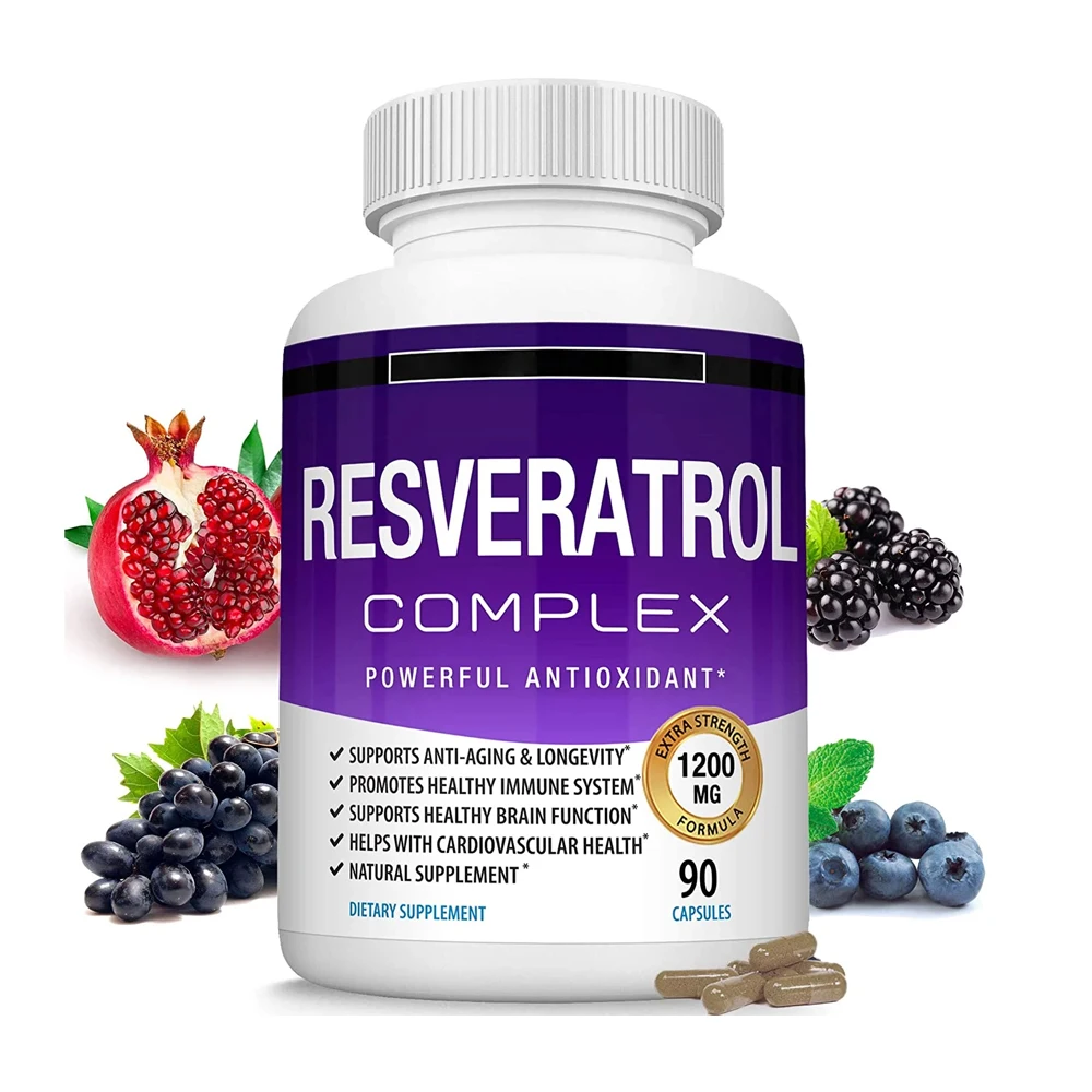 Resveratrol Complex Supplement 1800mg - Supports Healthy Aging, Heart Health, Cellular Energy, and Immune Support - 90 Capsules
Resveratrol Complex Supplement 1800mg - Supports Healthy Aging, Heart Health, Cellular Energy, and Immune Support - 90 Capsules