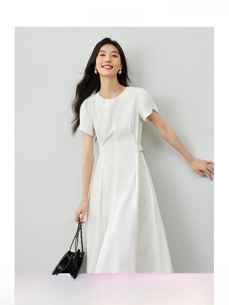 Elegant Commuter Style White Tea Break round Neck Dress Women's Summer High-End Hepburn Style Little White Dress Cotton A-Lin...
Elegant Commuter Style White Tea Break round Neck Dress Women's Summer High-End Hepburn Style Little White Dress Cotton A-Lin...