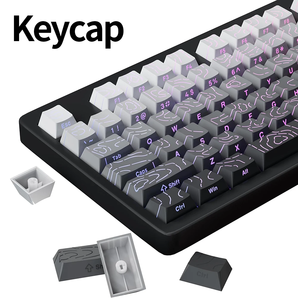 Contour Line Side Engraved Transparent PBT Cherry Contour Keyboard Cap Suitable for Gaming Mechanical Keyboard 61/68/75/84/104
Contour Line Side Engraved Transparent PBT Cherry Contour Keyboard Cap Suitable for Gaming Mechanical Keyboard 61/68/75/84/104