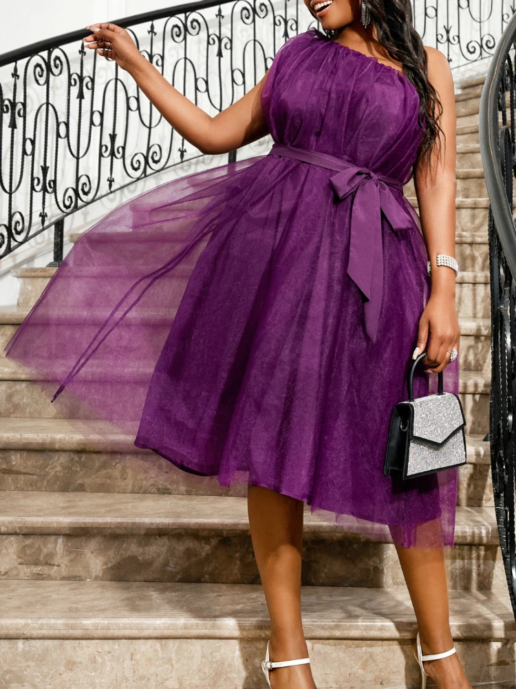 AOMEI Party Dress Mesh Tulle One Shoulder with Waist Belt Women Event Prom Elegant Pleated Gown Birthday Wedding Guest Plus Size
AOMEI Party Dress Mesh Tulle One Shoulder with Waist Belt Women Event Prom Elegant Pleated Gown Birthday Wedding Guest Plus Size