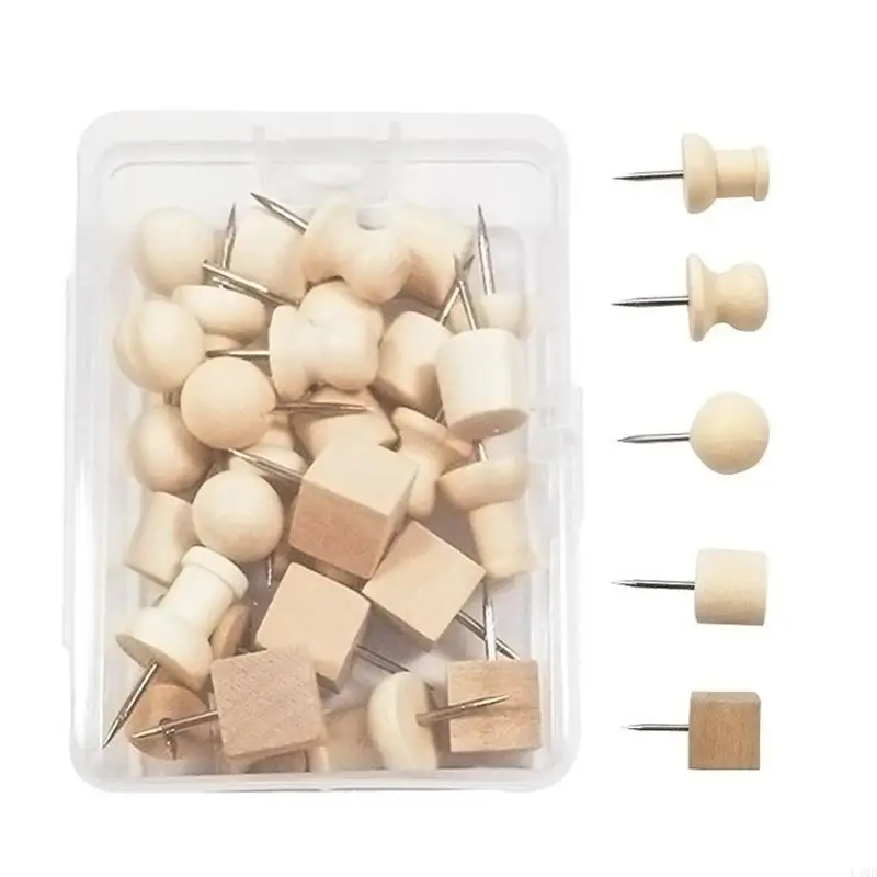 L4MD 30pcs/ Pack Decorative Wooden Push Pin Thumb Tacks Set for Ideal for Displaying Document Photo Postcard
L4MD 30pcs/ Pack Decorative Wooden Push Pin Thumb Tacks Set for Ideal for Displaying Document Photo Postcard