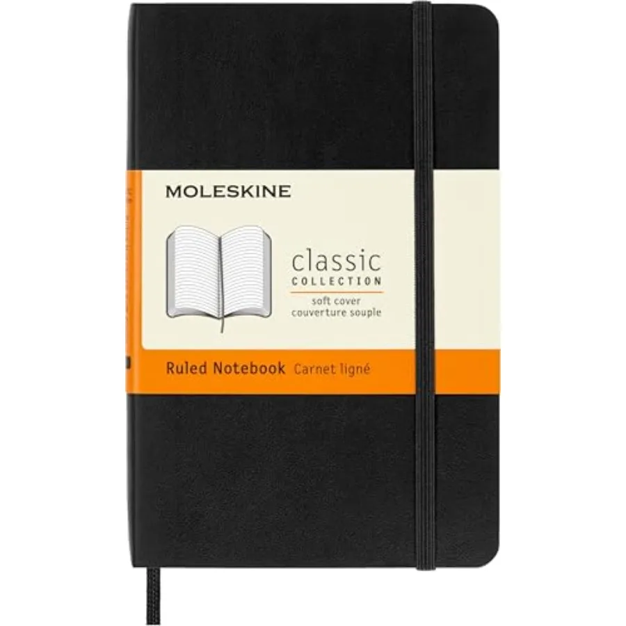 Classic Notebook, Soft Cover, Pocket 3.5" x 5.5" Ruled/Lined, Black, 192 Pages
Classic Notebook, Soft Cover, Pocket 3.5" x 5.5" Ruled/Lined, Black, 192 Pages