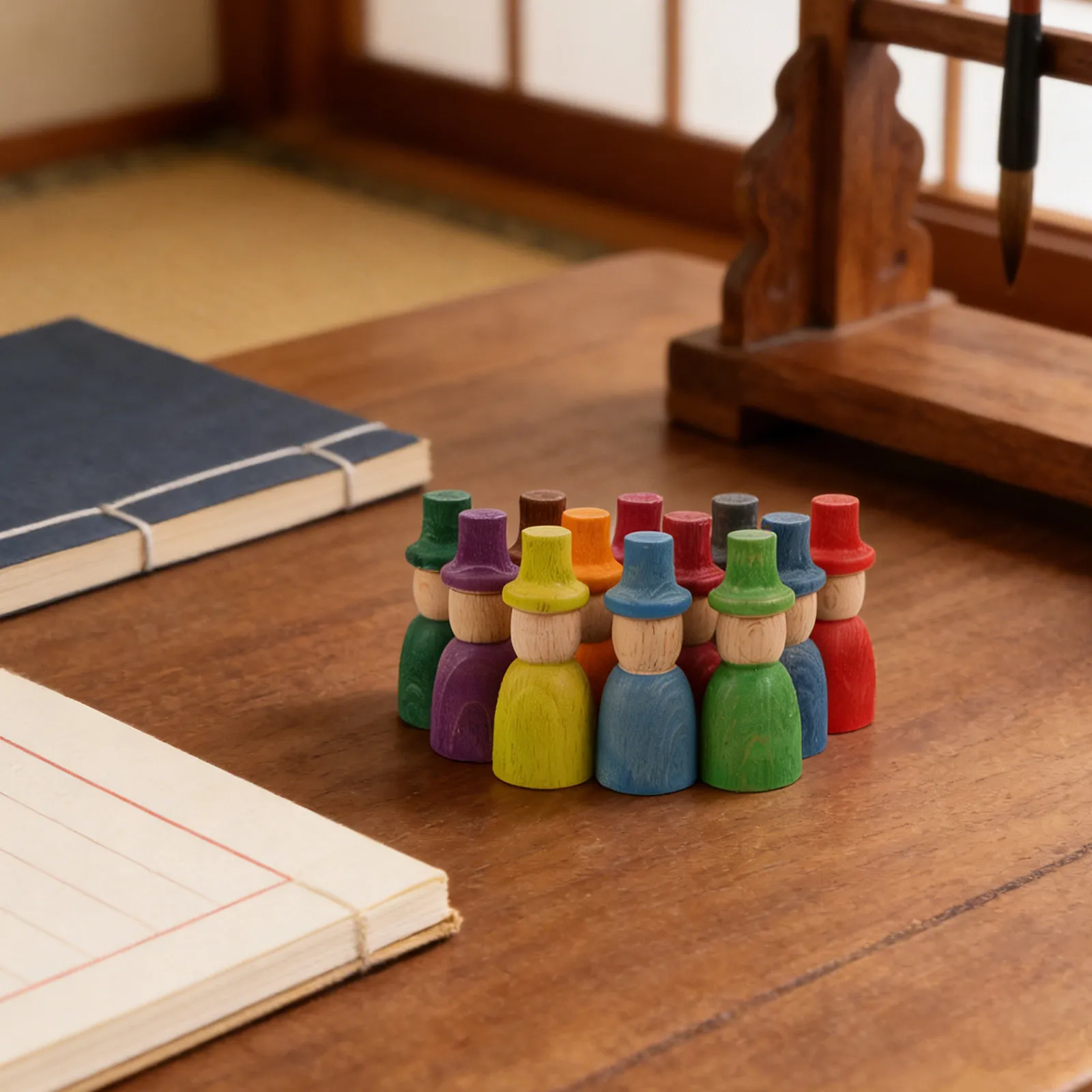 12Pcs Rainbow Wooden Peg People Handcrafted Miniature Figures for Creative Play and Dollhouse Scenes Wooden Peg People with Hats
12Pcs Rainbow Wooden Peg People Handcrafted Miniature Figures for Creative Play and Dollhouse Scenes Wooden Peg People with Hats