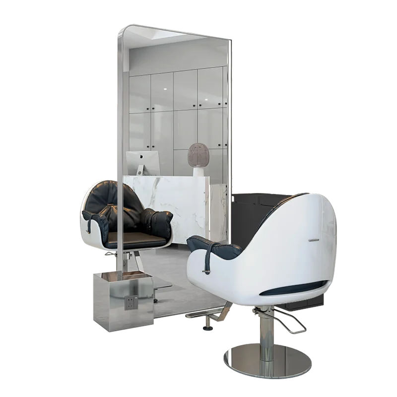 &c Modern Stainless Steel Salon Mirror Stand Illuminated Design Perming Dyeing Cutting Floor-Standing Salon Equipment Hotel
&c Modern Stainless Steel Salon Mirror Stand Illuminated Design Perming Dyeing Cutting Floor-Standing Salon Equipment Hotel