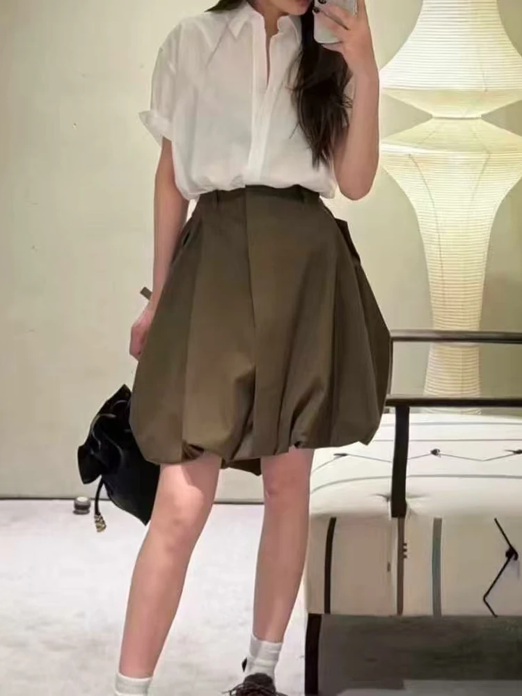 Summer New High Waist A-Line Pleated Skirt Women's Loose Slimming Elegant Green Color Spring Autumn Seasonal Skirt
Summer New High Waist A-Line Pleated Skirt Women's Loose Slimming Elegant Green Color Spring Autumn Seasonal Skirt