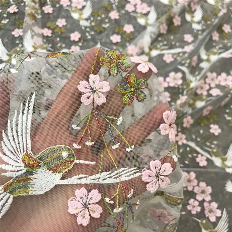 New Three-dimensional Flower Bird Embroidery Gauze Lace Fabric for Women Hanfu Dress
New Three-dimensional Flower Bird Embroidery Gauze Lace Fabric for Women Hanfu Dress