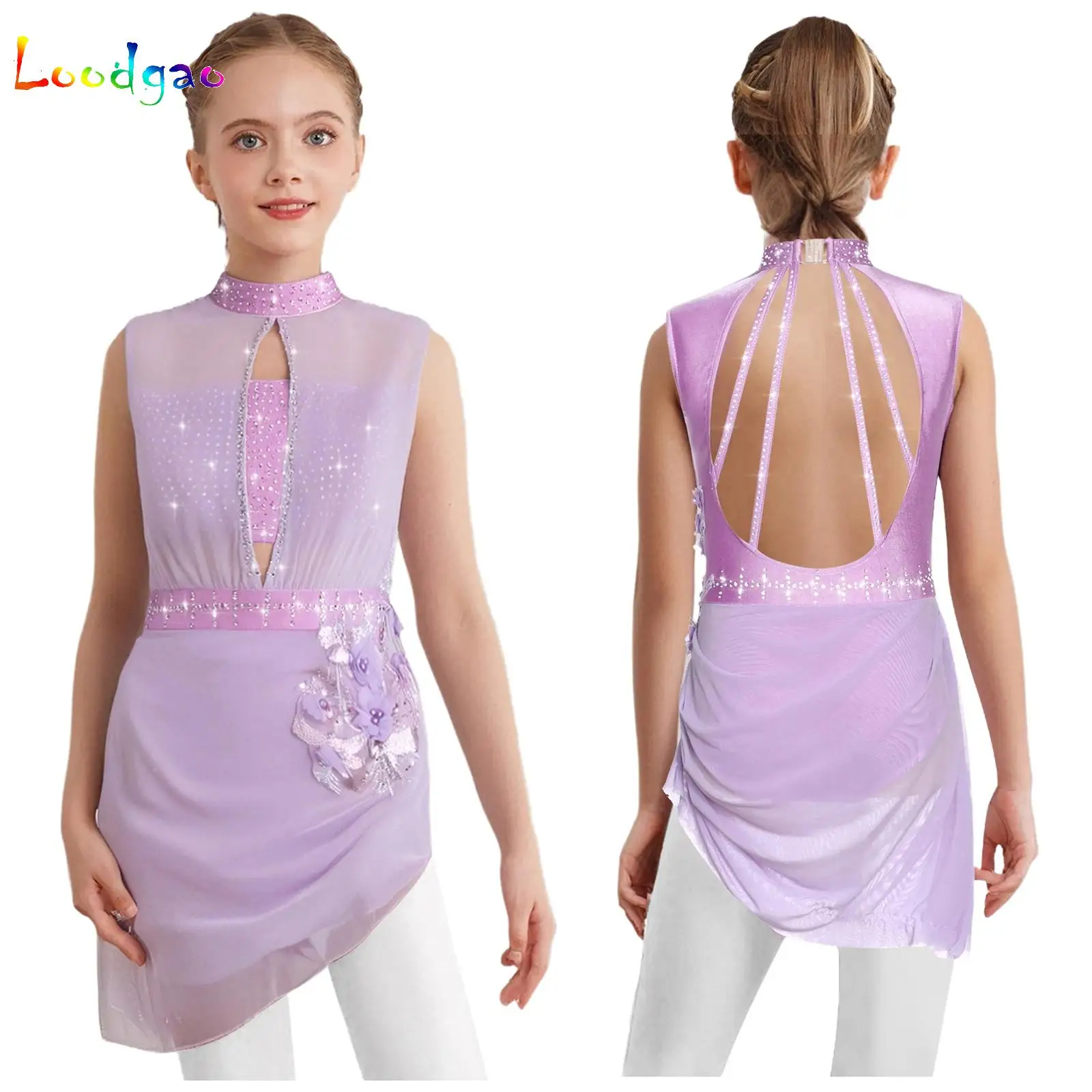 Kids Girls Rhythmic Gymnastics Jersey Figure Skating Lyrical Dance Costume Applique Shiny Mesh Overlay Skirted Leotard Dress
Kids Girls Rhythmic Gymnastics Jersey Figure Skating Lyrical Dance Costume Applique Shiny Mesh Overlay Skirted Leotard Dress