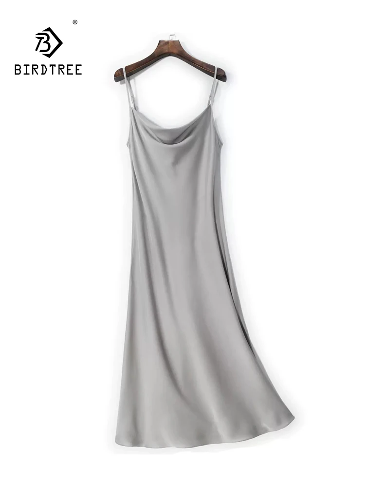 BirdTree, Natual Silk Elegant Spaghetti Dresses, Women V Neck Solid, Slim Fashion Temperament Party Dress, 2024 Summer D46406QC
BirdTree, Natual Silk Elegant Spaghetti Dresses, Women V Neck Solid, Slim Fashion Temperament Party Dress, 2024 Summer D46406QC