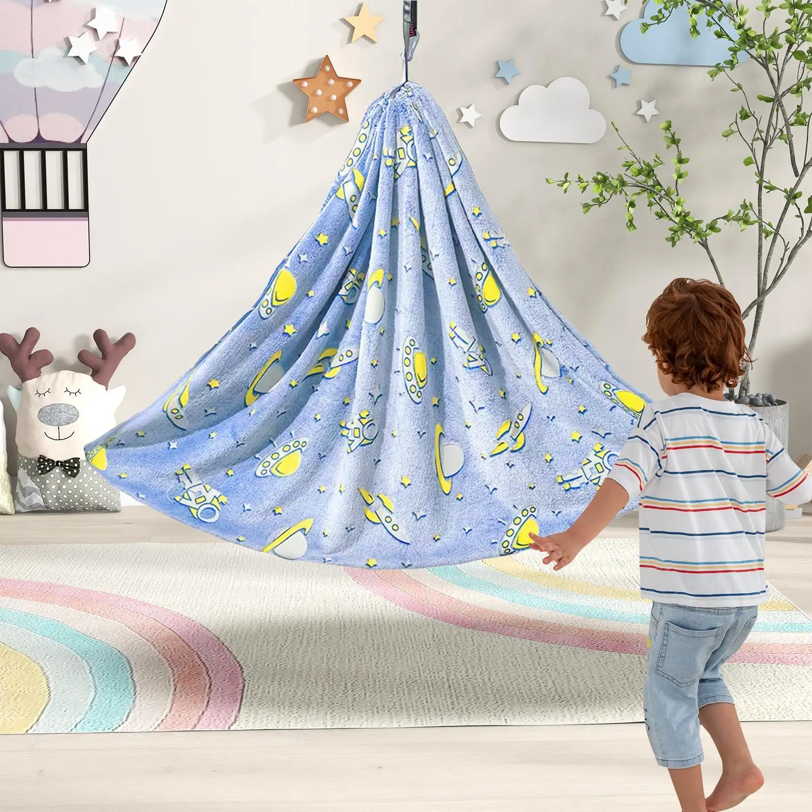 Swing Chair For Kids Glow-in-the-Dark Hammock Swing Flannel Blanket Soft For Outdoor Indoor Children's Room Bedroom Travel Home
Swing Chair For Kids Glow-in-the-Dark Hammock Swing Flannel Blanket Soft For Outdoor Indoor Children's Room Bedroom Travel Home