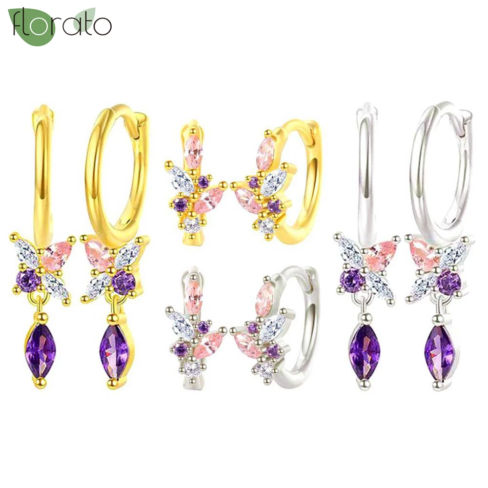 925 Sterling Silver Needle Elegant Purple Zircon Pendant Earring Set Small Hoop Earrings for Women Wedding Fashion Jewelry Gift
925 Sterling Silver Needle Elegant Purple Zircon Pendant Earring Set Small Hoop Earrings for Women Wedding Fashion Jewelry Gift