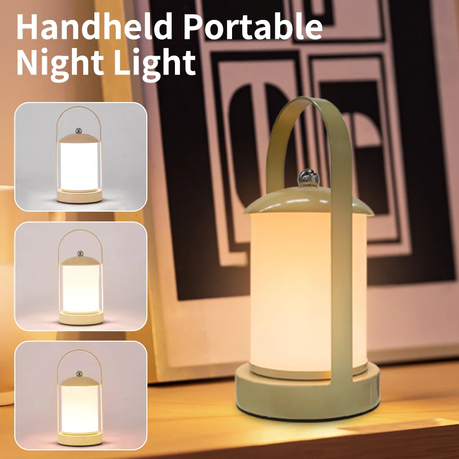 Светодиодный креативный портативный ночник, перезаряжаемый через USB сенсорный переключатель, беспроводная настольная лампа с регулируемой яркостью, уличная подвесная металлическая настольная лампа
Светодиодный креативный портативный ночник, перезаряжаемый через USB сенсорный переключатель, беспроводная настольная лампа с регулируемой яркостью, уличная подвесная металлическая настольная лампа