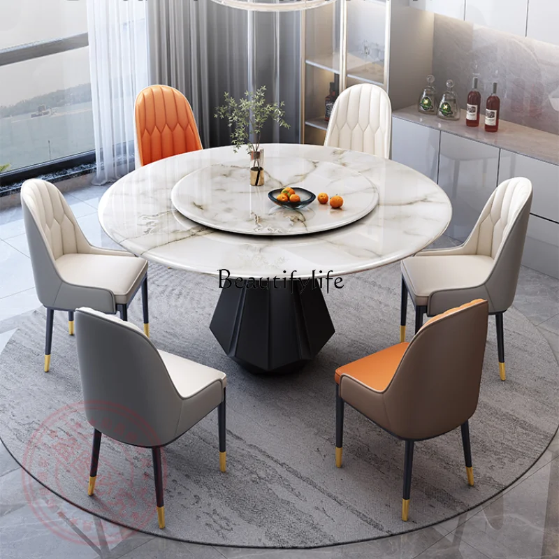 Light Luxury Super Crystal Stone Dining Table Modern Minimalist Stone Plate round Dining Table with Turntable
Light Luxury Super Crystal Stone Dining Table Modern Minimalist Stone Plate round Dining Table with Turntable