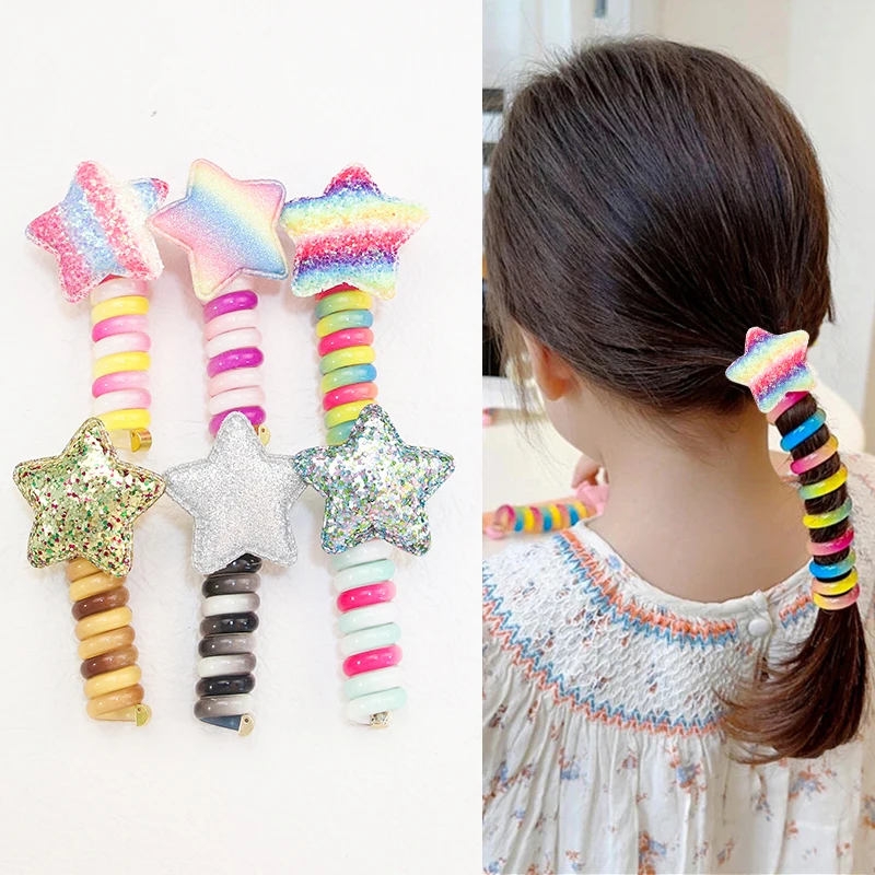 Candy Color Telephone Wire Line Elasticity Rubber Band Elastic Star Hair Rope For Kid Scrunchies Headbands Headwear
Candy Color Telephone Wire Line Elasticity Rubber Band Elastic Star Hair Rope For Kid Scrunchies Headbands Headwear