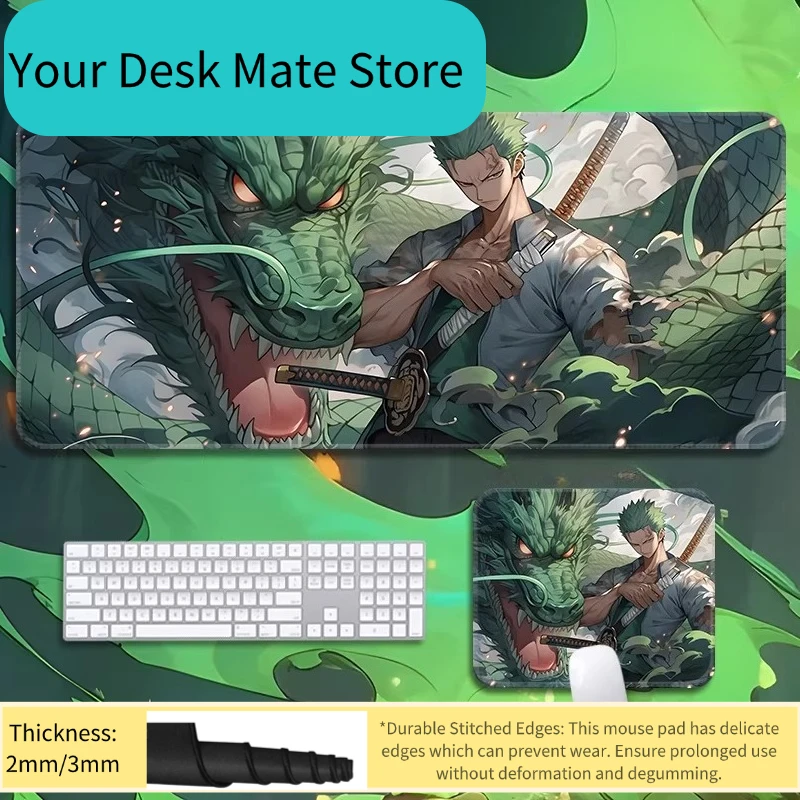 Oversized Small Office Game Computer Keyboard Pad Table Mat Animation Pad High Quality Printed Roronoa Zoro ONE PIECE Mouse Pad