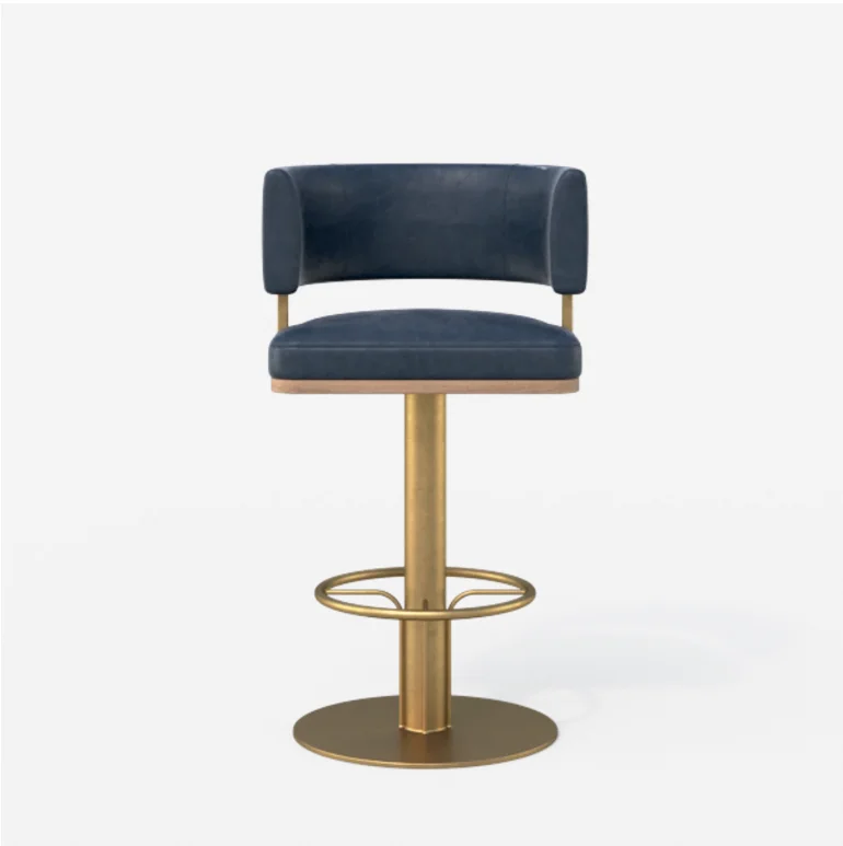 Upholstered Bar Stool Chair with Brass Frame in Nordic Style for Cafe or Restaurant
Upholstered Bar Stool Chair with Brass Frame in Nordic Style for Cafe or Restaurant