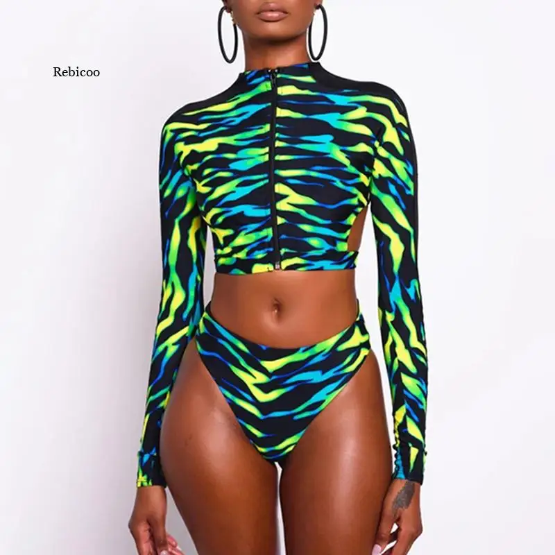 African Zipper Swimwear Long Sleeve Women Swimsuit 2022 Sexy Backless Bathing Suit High Waist Bikini Set Brazilian Beachwear
African Zipper Swimwear Long Sleeve Women Swimsuit 2022 Sexy Backless Bathing Suit High Waist Bikini Set Brazilian Beachwear