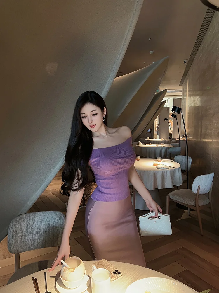 Wang Jiujiu 56PM2000 New Tee-Color One-oulder Knitted Vest ort Sle Commute Faion Bal Pure Color Women's Top
Wang Jiujiu 56PM2000 New Tee-Color One-oulder Knitted Vest ort Sle Commute Faion Bal Pure Color Women's Top