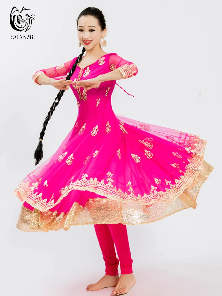 New Style Indian Boutique Embroidery Double Layered Large Swing Anna Dress For Stage Performance Women's Sari
New Style Indian Boutique Embroidery Double Layered Large Swing Anna Dress For Stage Performance Women's Sari