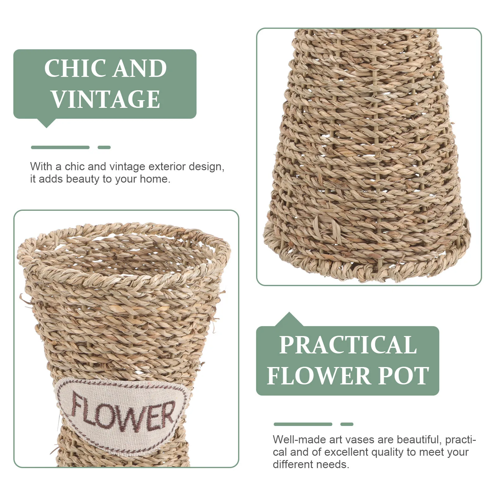 1pc Handmade Woven Flower Basket Natural Seagrass Decorative Storage Basket For Dried Flowers Indoor Home Decoration 
1pc Handmade Woven Flower Basket Natural Seagrass Decorative Storage Basket For Dried Flowers Indoor Home Decoration