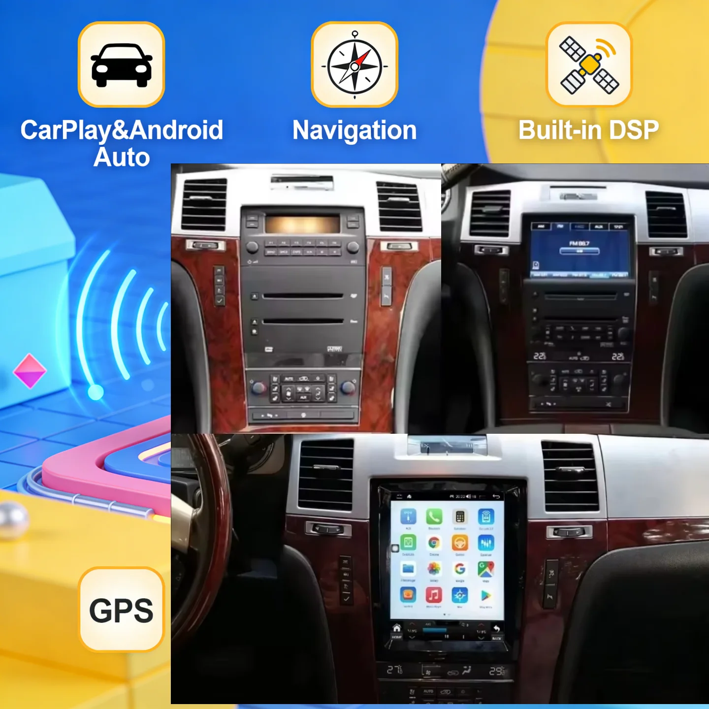 9.7" Screen Android 14.0 For Cadillac Escalade 2007 - 2014 Car GPS Navigation Stereo Multimedia Player Radio Tape Recorder Unit
9.7" Screen Android 14.0 For Cadillac Escalade 2007 - 2014 Car GPS Navigation Stereo Multimedia Player Radio Tape Recorder Unit