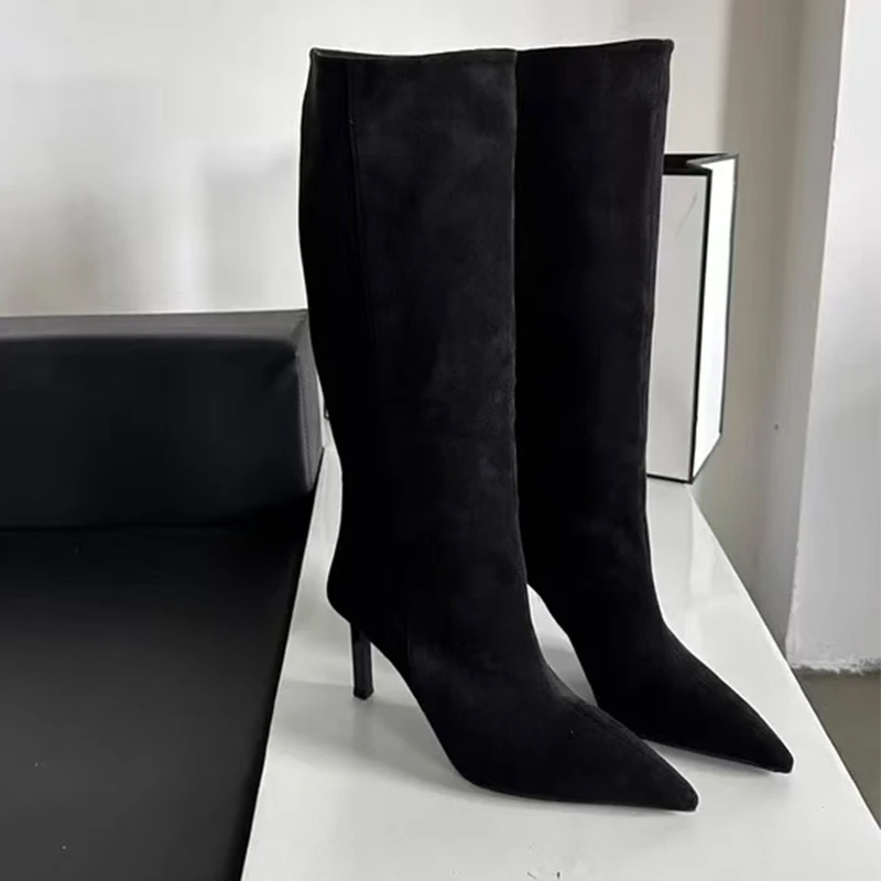 High Boots for Women High Heels Suede Fashion Sexy Shoes Pointed Toe Luxury Woman Pumps 2025 New Designer Winter Boots De Mujer
High Boots for Women High Heels Suede Fashion Sexy Shoes Pointed Toe Luxury Woman Pumps 2025 New Designer Winter Boots De Mujer