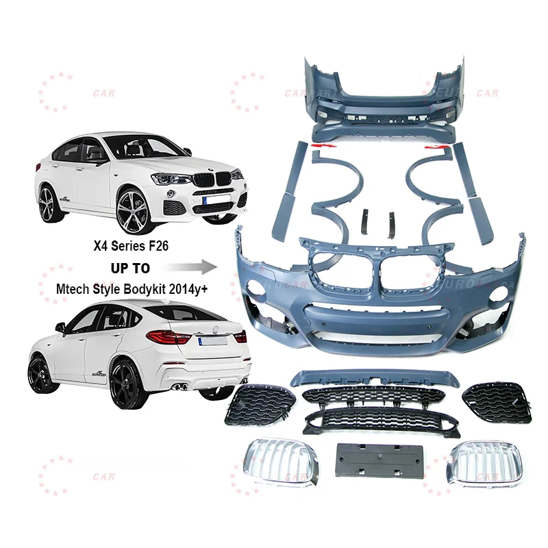 For 2014+ X4 F26 To Mt Style Body Kit for Bm X4 F26 Accessories Front Bumper Side Skirt Rear Bumper PP Material Bodykit
For 2014+ X4 F26 To Mt Style Body Kit for Bm X4 F26 Accessories Front Bumper Side Skirt Rear Bumper PP Material Bodykit