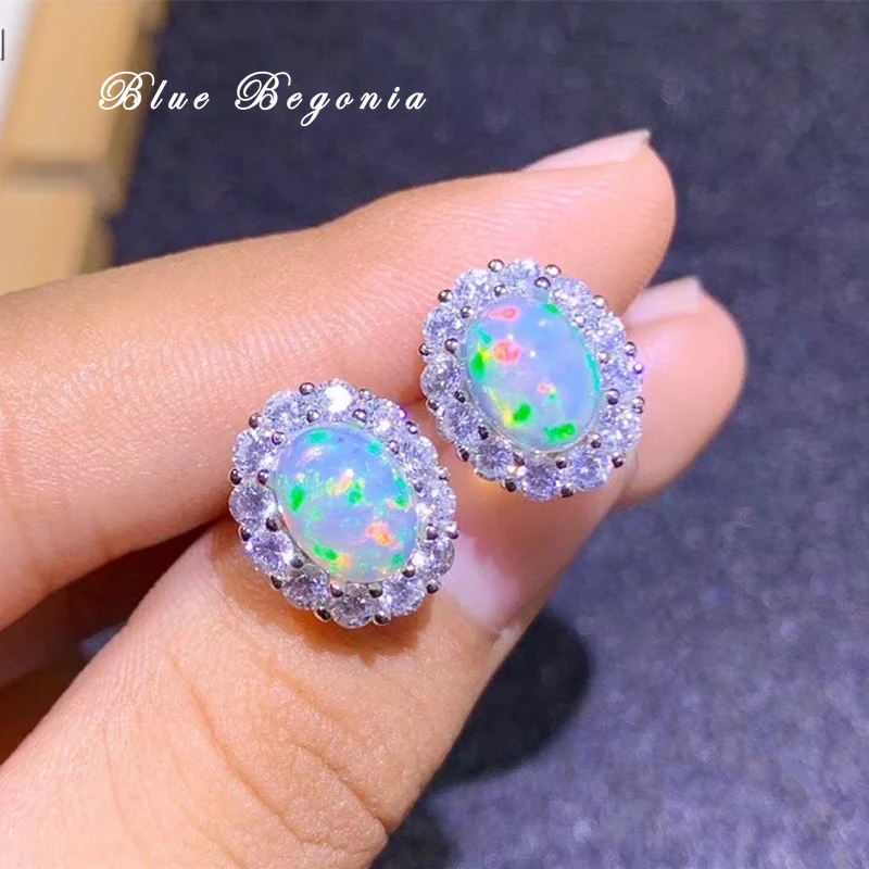 Natural Opal Earrings 925 Sterling Silver 6*8MM Oval Gemstones for Women Anniversary Gift Fine Jewelry
Natural Opal Earrings 925 Sterling Silver 6*8MM Oval Gemstones for Women Anniversary Gift Fine Jewelry