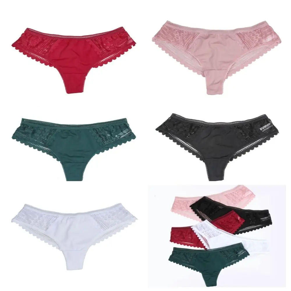 French Cotton Crotch Sexy Lace Thong Solid Color Satin Ice Silk Panties Female Lingerie Hollow Out Middle Waist Briefs Girl
French Cotton Crotch Sexy Lace Thong Solid Color Satin Ice Silk Panties Female Lingerie Hollow Out Middle Waist Briefs Girl