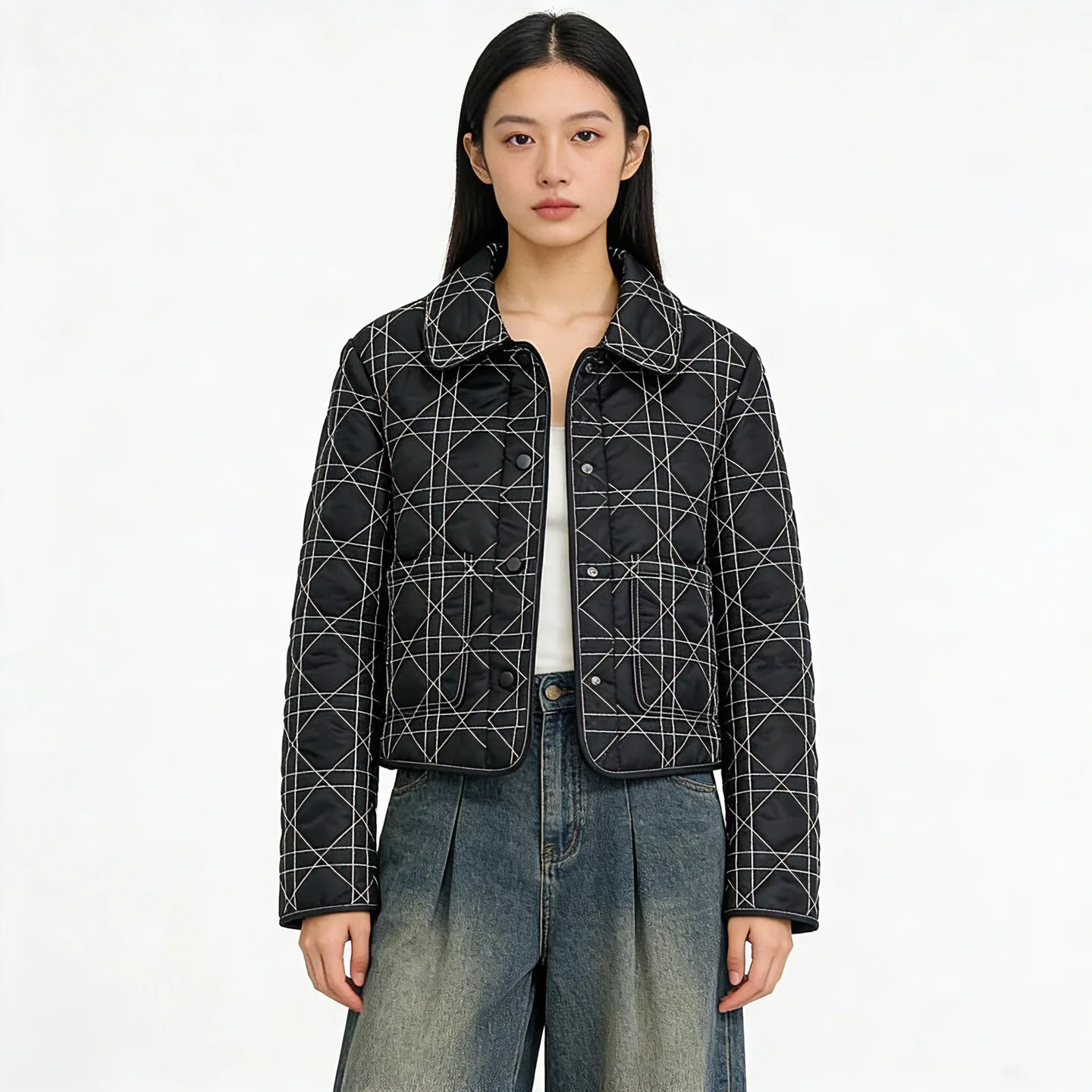 2026 Autumn Winter Black Coat Fashion Women's Plaid Jacket Elegant Ladies Straight Coat
2026 Autumn Winter Black Coat Fashion Women's Plaid Jacket Elegant Ladies Straight Coat