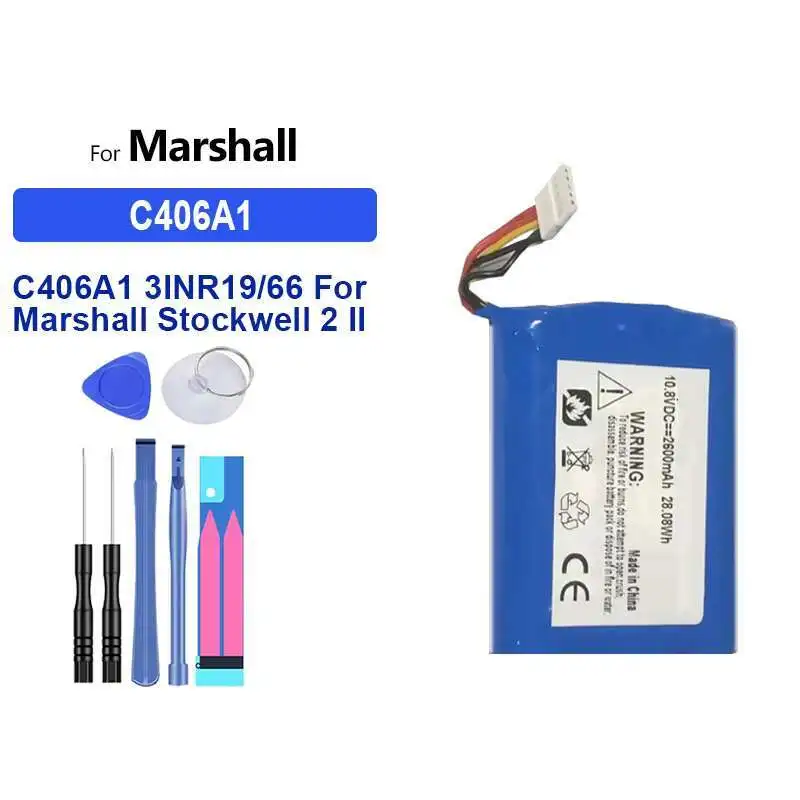 Портативный аккумулятор Bluetooth-динамика C406A1 2600 мАч для Marshall Stockwell 2 II 2-й беспроводной Bluetooth-динамик
Портативный аккумулятор Bluetooth-динамика C406A1 2600 мАч для Marshall Stockwell 2 II 2-й беспроводной Bluetooth-динамик