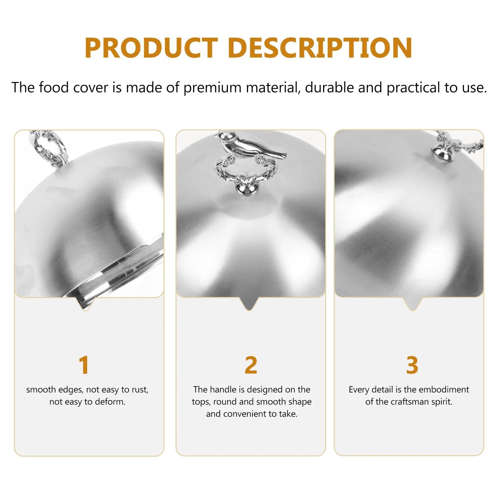 Stainless Steel Cover Round Food Protective Lid for Kitchen Restaurant Oilproof Cookware Stainless Steel Steak Cover Parts
Stainless Steel Cover Round Food Protective Lid for Kitchen Restaurant Oilproof Cookware Stainless Steel Steak Cover Parts