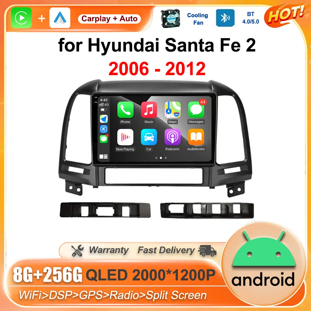 GPS Car Radio Video Multimedia Player for Hyundai Santa Fe 2 2006 - 2012 Android OS Wireless Carplay Bluetooth Stereo Head Unit
GPS Car Radio Video Multimedia Player for Hyundai Santa Fe 2 2006 - 2012 Android OS Wireless Carplay Bluetooth Stereo Head Unit