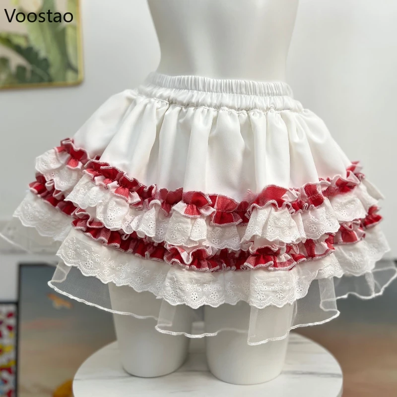 Japanese Sweet Lolita Style Ballet Cake Skirt Summer Women Cute Mesh Lace Ruffle Party Mini Skirts Girls Kawaii Y2k Faldas Mujer
Japanese Sweet Lolita Style Ballet Cake Skirt Summer Women Cute Mesh Lace Ruffle Party Mini Skirts Girls Kawaii Y2k Faldas Mujer