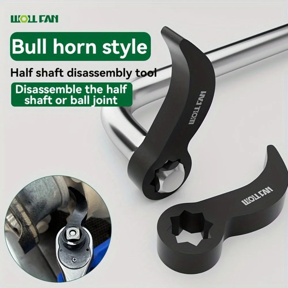 Half Shaft Disassembly Tool Bull Horn Style Heavy Duty Removal Tool Leverage Design for Ball Joint Separator Automotive Repair
Half Shaft Disassembly Tool Bull Horn Style Heavy Duty Removal Tool Leverage Design for Ball Joint Separator Automotive Repair