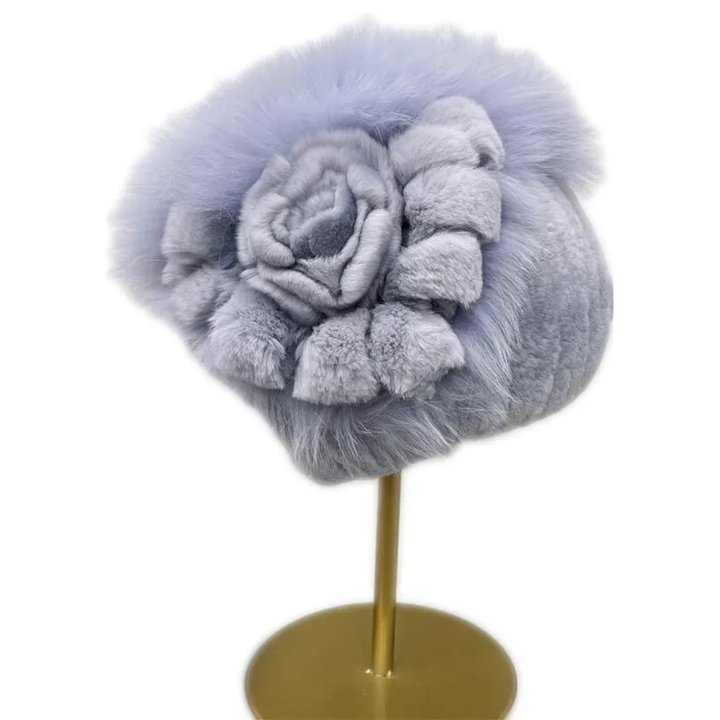 Outdoor Women Real Rex Rabbit Fur Hat Handmade Knitted with Genuine Fox Fur Cap Russian Lady Warm Headwear
Outdoor Women Real Rex Rabbit Fur Hat Handmade Knitted with Genuine Fox Fur Cap Russian Lady Warm Headwear