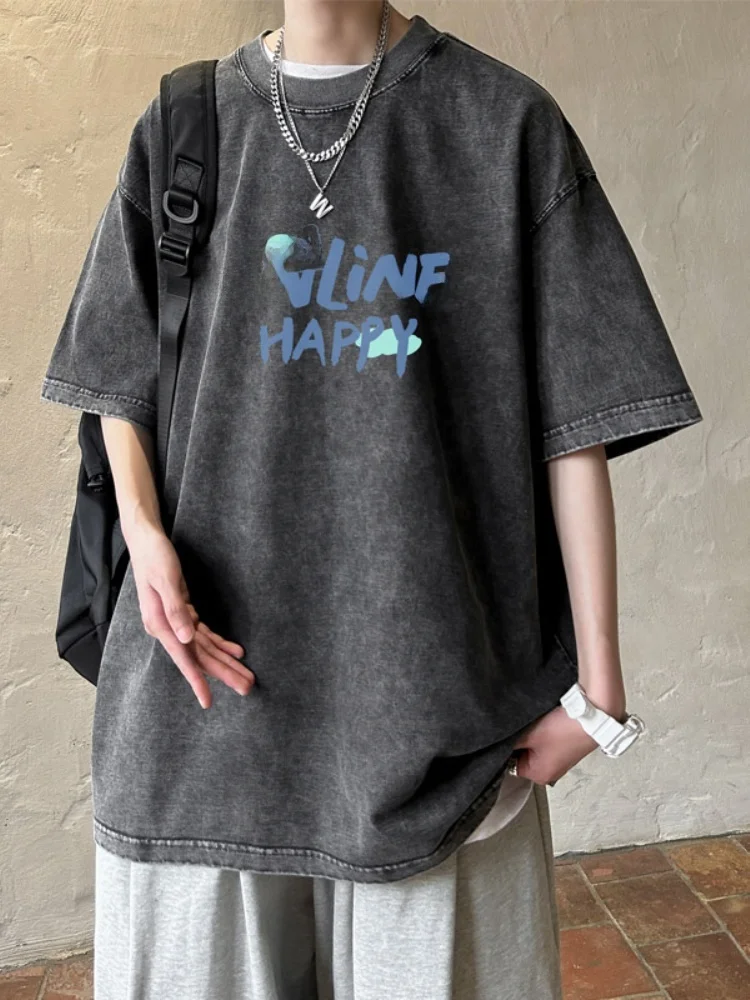 Waed ort Sve T-irt Men's Summer Loose Fit American Trendy Brand Dopane f Sve Top Breathable Cotton round Ne
Waed ort Sve T-irt Men's Summer Loose Fit American Trendy Brand Dopane f Sve Top Breathable Cotton round Ne