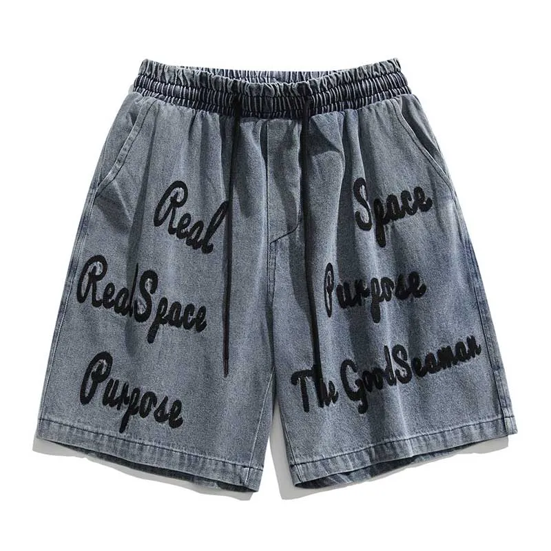 Vintage Embroidery Hip Hop Denim Shorts Solid Color Streetwear Jeans Shorts For Male Elastic Waist
Vintage Embroidery Hip Hop Denim Shorts Solid Color Streetwear Jeans Shorts For Male Elastic Waist