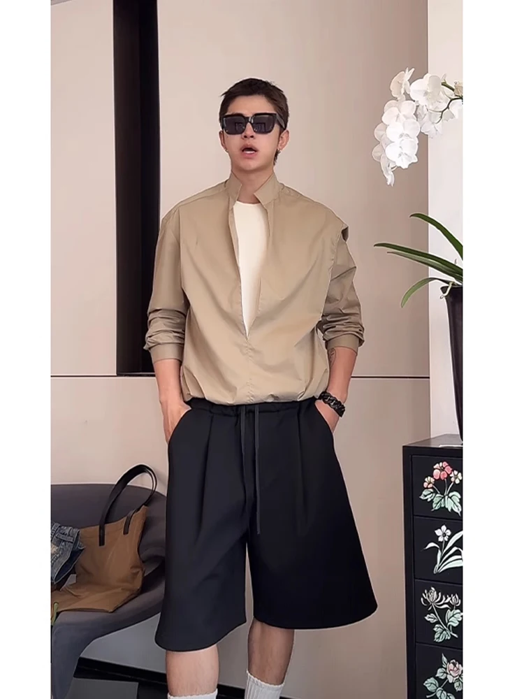 Хаки Ice Silk Long Sve irt Мужские Briti Sle Глубокий V-образный воротник-стойка High End Модный бренд Молодежная летняя мода
Хаки Ice Silk Long Sve irt Мужские Briti Sle Глубокий V-образный воротник-стойка High End Модный бренд Молодежная летняя мода